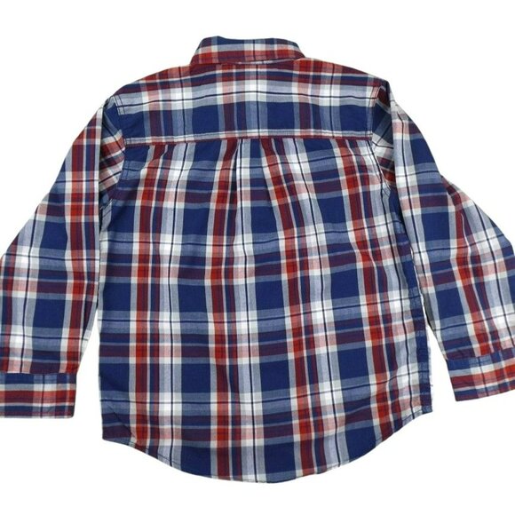 Faded Glory Boys Plaid Shirt Long Sleeve Dress Cowboy Button-Up size 6/7 JH89 - Picture 3 of 3